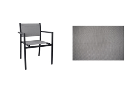 Dining armchair textuylen steel anthracite 2x1