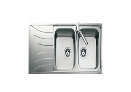 Double kitchen sink with drainer stainless steel anti-scratch L116cm x W50cm