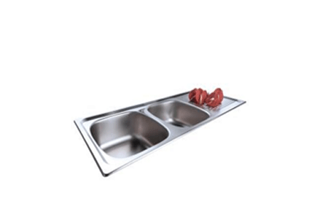FRANKE Projectline PLN 621 double kitchen sink with drainer stainless steel L116cm x W46cm