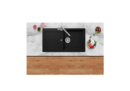 FRASA Enigma 60D XL single kitchen sink with drainer quartz / resin composite  L100cm x W50cm