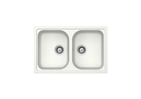 FRASA Momento 80 double kitchen sink quartz / resin composite  L79cm x W50cm