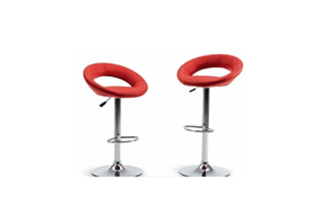 Faux Leather Swivel Cut-out Bar Stool - Set of 2