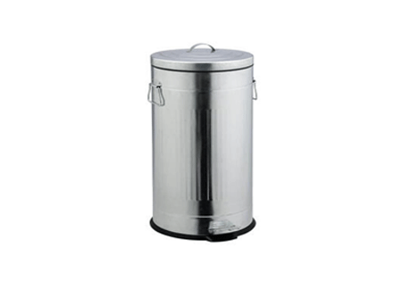 Kitchen Pedal Dustbin Galvanized Stainless Steel 30 Liters