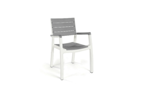 Cadeira de braço de jantar Keter Harmony - cinza/branco