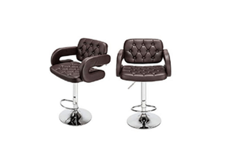 MAK Faux Leather Luxury Barstools with armrests - set of 2