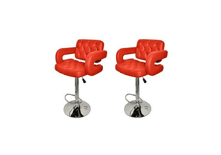 MAK Faux Leather Luxury Barstools with armrests - set of 2