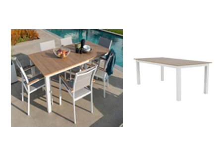 Outdoor Dining Table San Diego Brown and White