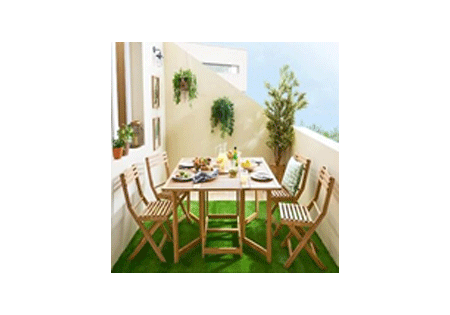 Outdoor Dining Table Set NATERIAL Solis Origami Natural Compact