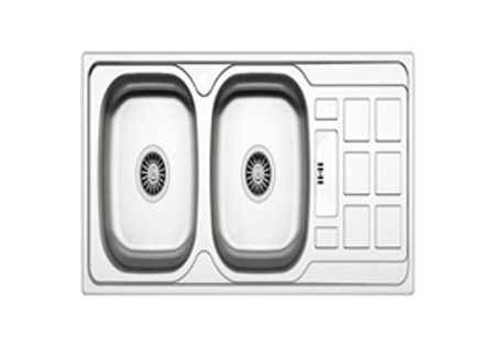 PARKER AS107 double kitchen sink with drainer stainless steel anti-scratch L116cm x W50cm