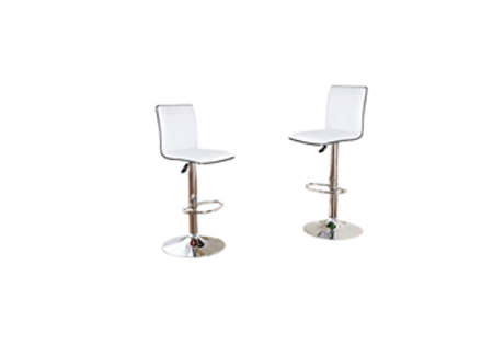 Pair of Elegant High-Back Barstools With Swivel And Footrestkitcehn &