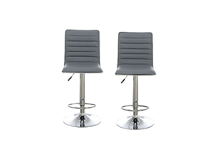 Pair of Elegant High-Back Barstools With Swivel And Footrest