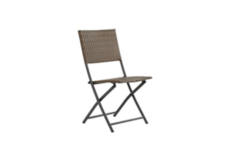 Patio Chair Bistro Chair Wicker-Steel Dark Brown
