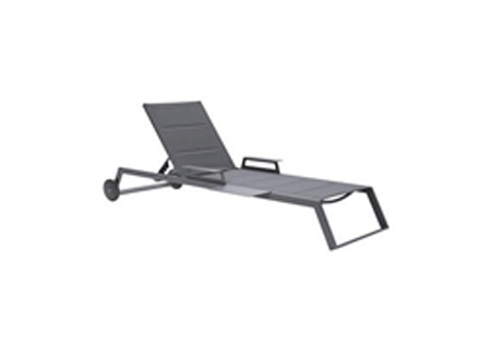 SUNBED NATERIAL ODYSSEA ACCESS ALU PADDED TEXTYLEN W/WHEELS