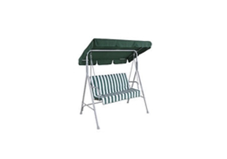Swing chair 3 seater with cushion green 167cm x 113cm x 155cm steel